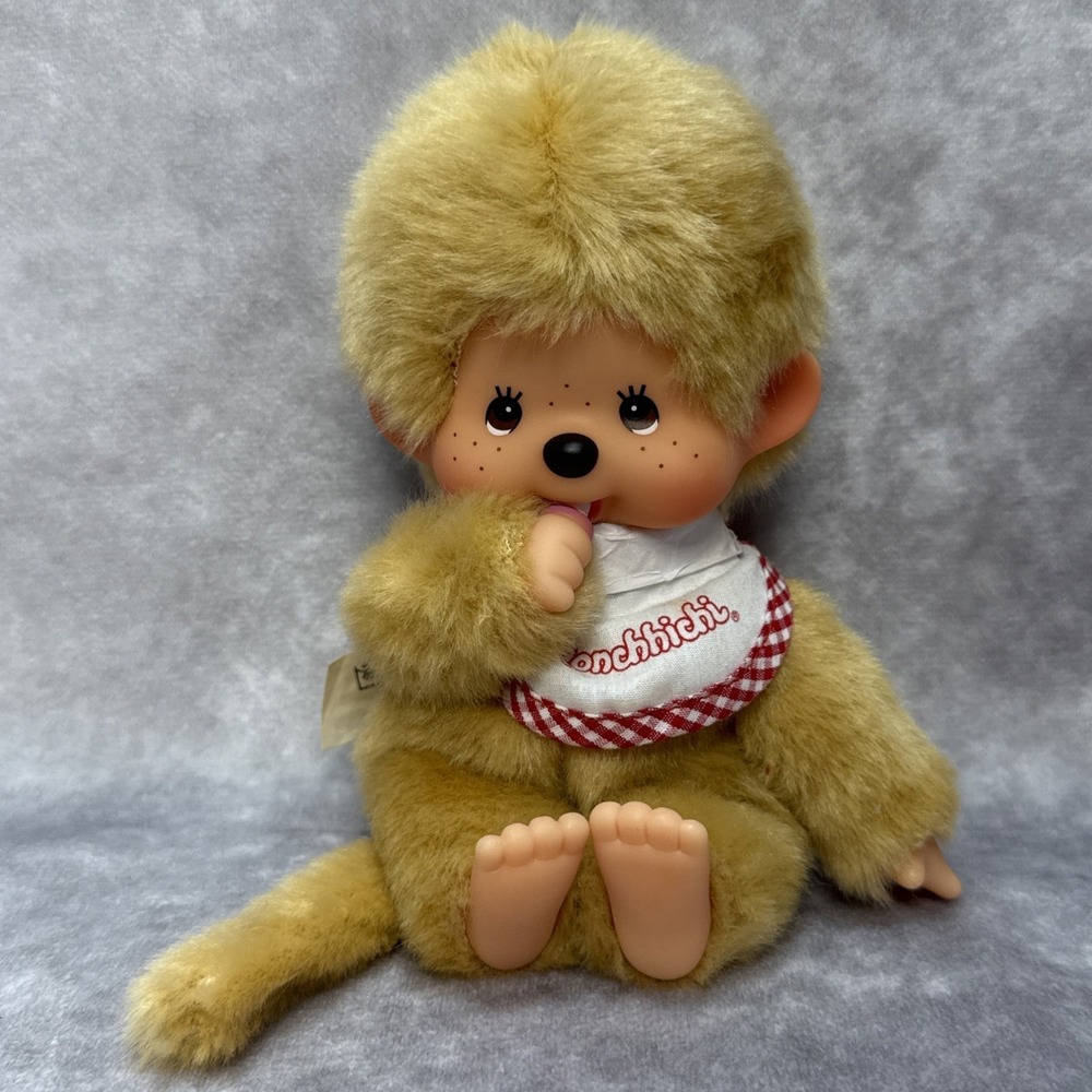 Monchhichi Premium Standard S Beige Boy Plush Monkey Doll Sekiguchi 8" - Picture 15 of 16